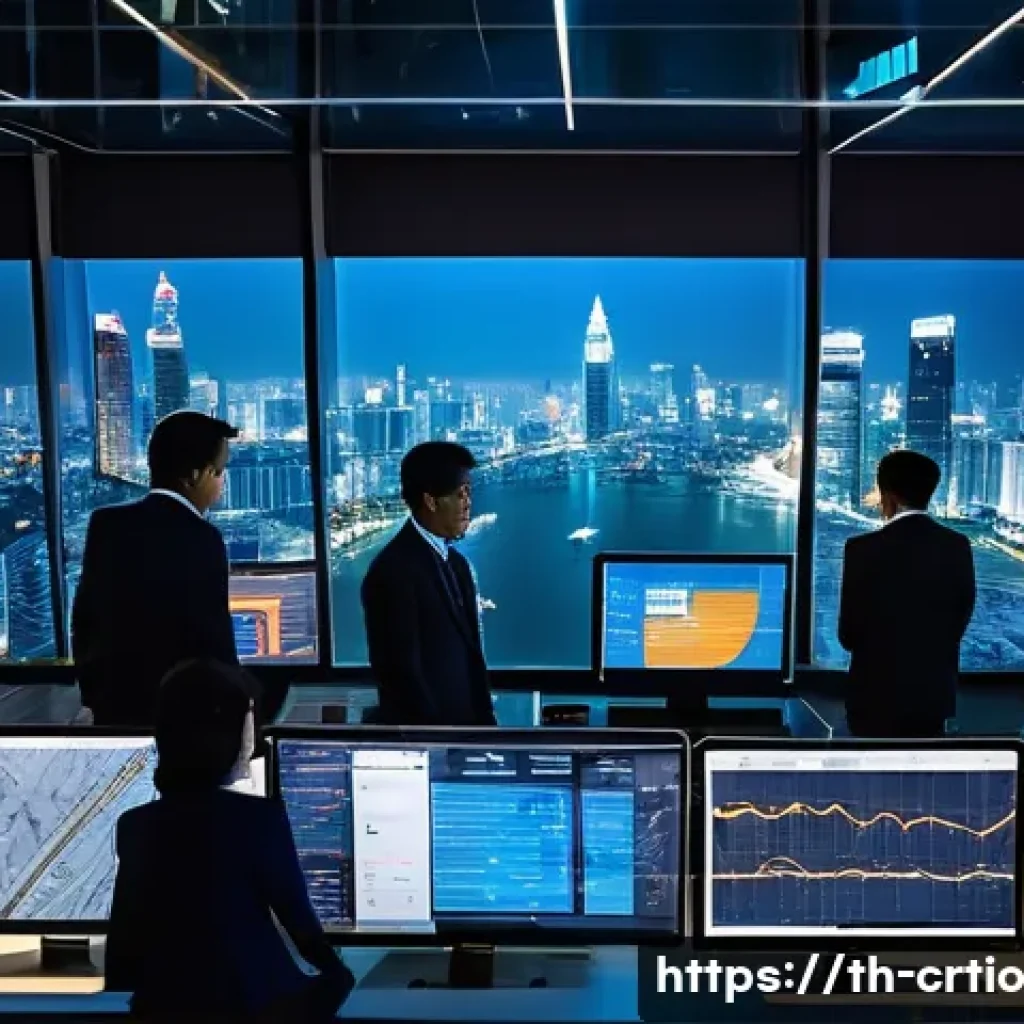 자원 큐레이션 시스템의 혁신적인 사례 - A modern Thai digital newsroom environment featuring diverse Thai journalists and AI technology inte...