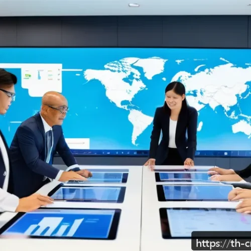 자원 큐레이션 시스템의 극복해야 할 문제점 - A modern digital collaboration hub showing diverse professionals from government, private sector, an...