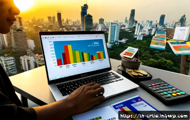 Home 17 자원 큐레이션 시스템의 시장 요구 분석 - Photorealistic market demand analysis workspace in Bangkok, Thai business analyst reviewing a resour...